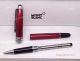 2018 Copy Mont Blanc Meisterstuck Red Rollerball Pen Silver trim (3)_th.jpg